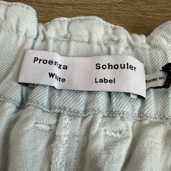 Proenza‎ Schouler Chambray High Waist Shorts size 8 Elastic Waistband - Picture 11 of 15